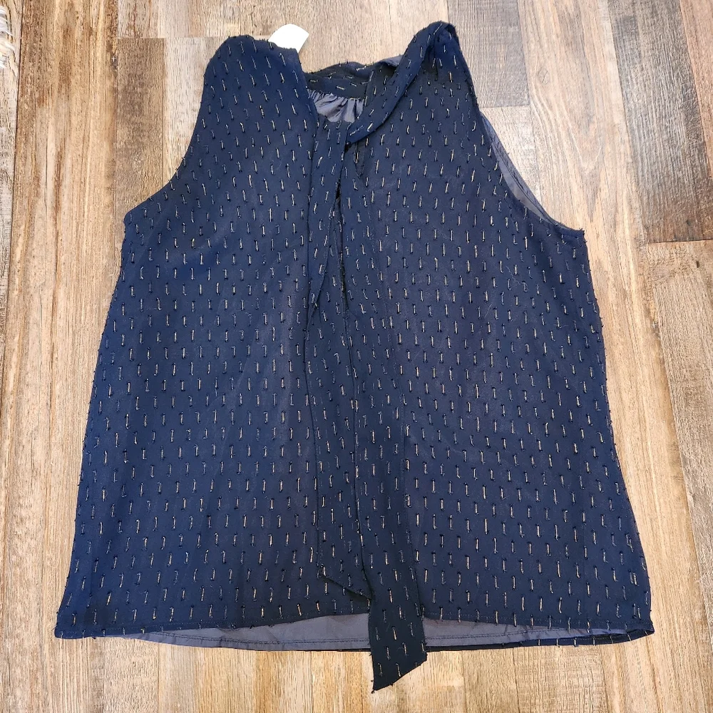 J. Crew Gold Thread Tie-Neck Tank